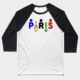 Paris France Olympic color  rings Baseball T-Shirt